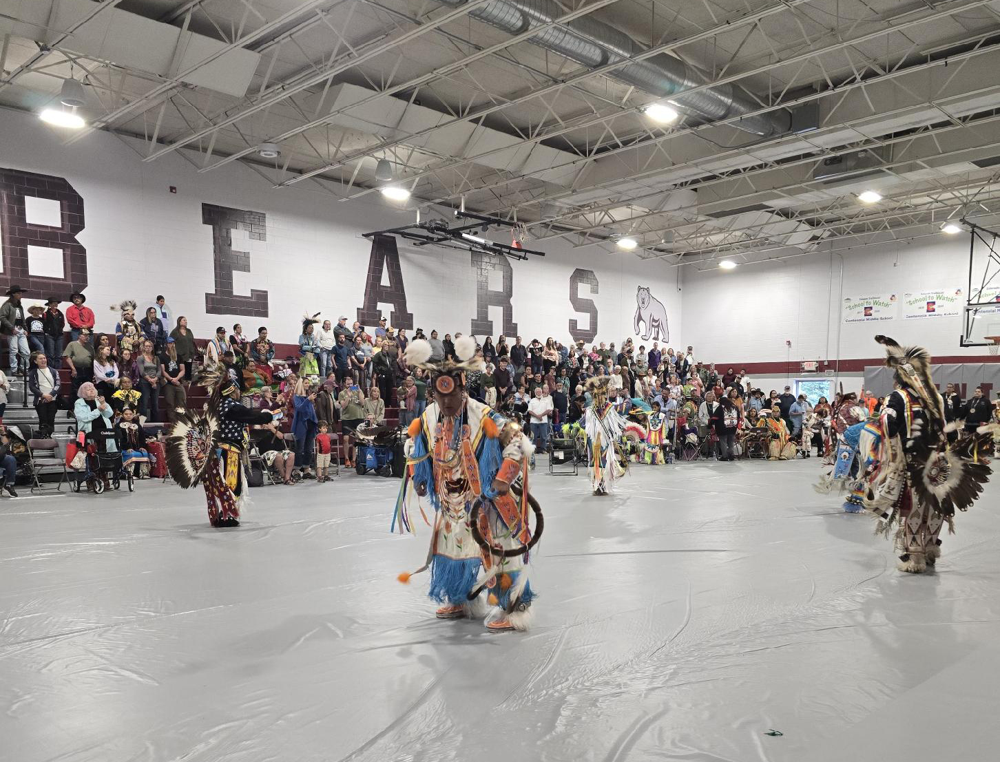 Drummers and singers at the pow wow